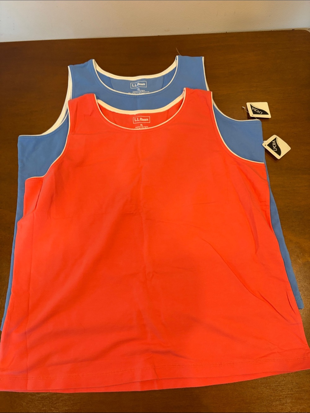 L.L. Bean women’s Tank Tops in Coral and Light Blue Xl